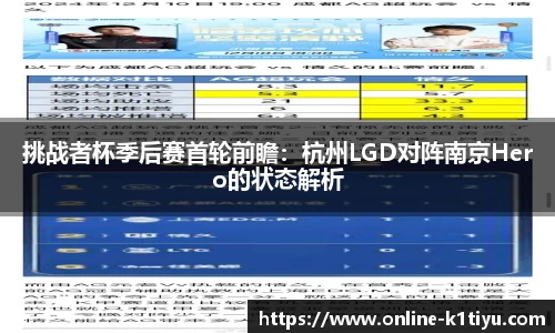 挑战者杯季后赛首轮前瞻：杭州LGD对阵南京Hero的状态解析